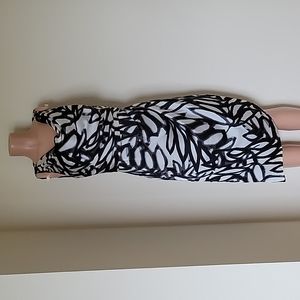 Black and White Cocktail Dress. Chetta B. Asymmetrical. Size 10.